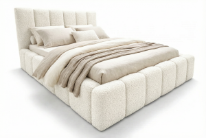 Łóżko tapicerowane Aurora 160x200 cm z pojemnikiem i stelażem metalowym  
