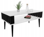 Stolik kawowy LAMELE do salonu biały/czarny ława